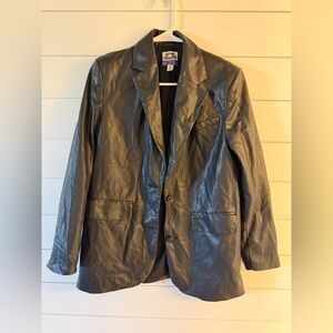 Future Collective Black Pleather Jacket Size XXS